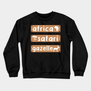 African Gazelle Africa Motif Safari Retro Crewneck Sweatshirt